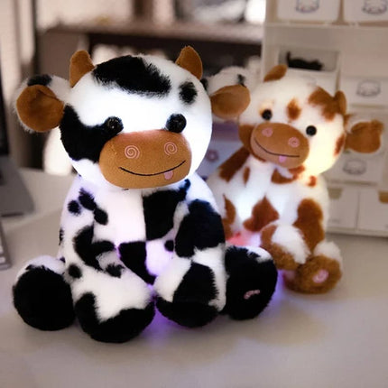 LED Cow Plush Toy – 1pc Kawaii Glowing Stuffed Animal for Kids, Room Decor & Birthday Gift