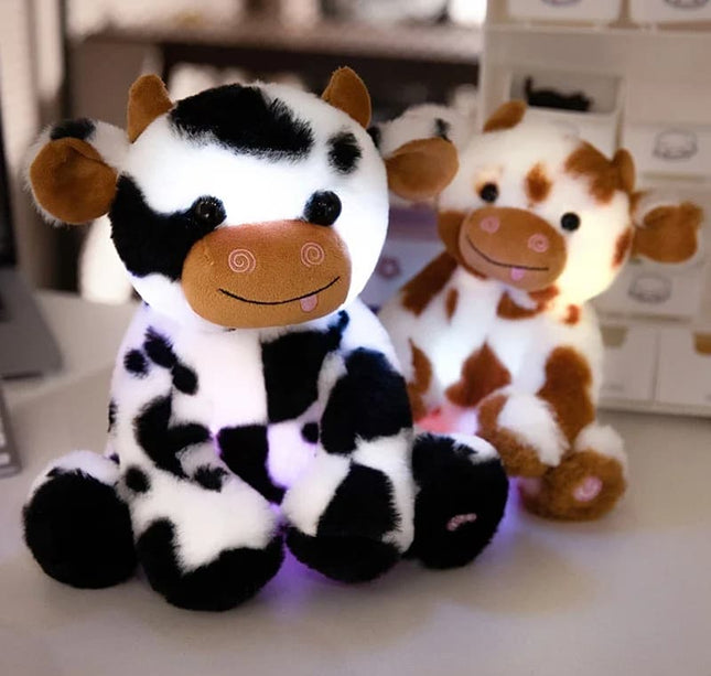 LED Cow Plush Toy – 1pc Kawaii Glowing Stuffed Animal for Kids, Room Decor & Birthday Gift