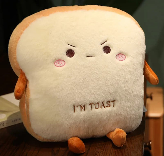 35cm Plush Bread Pillow – Soft Toast Food Doll & Hand Warmer Cushion for Kids Birthday Gift & Home Decor