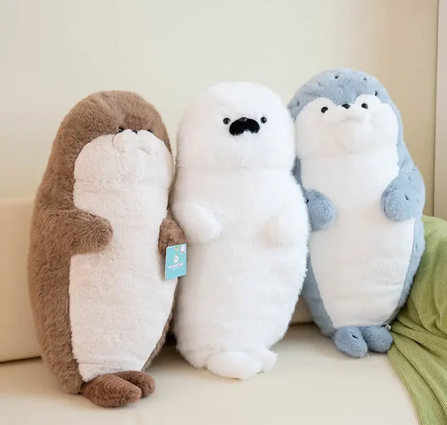 Sushi-Themed Plush Toy – Soft Stuffed Seal, Otter & Shrimp Doll Pillow for Kids & Gifts