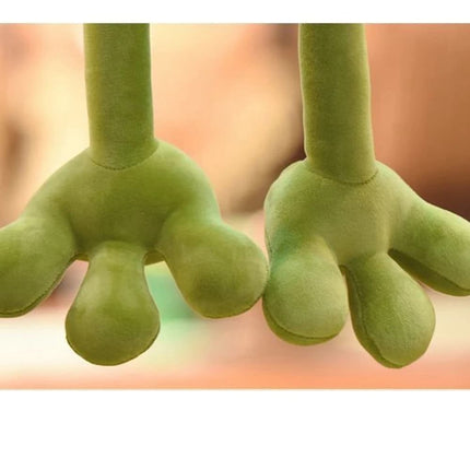 Cute Sleeping Frog Plush Toy – 38–50cm Green Squint-Eyed Pillow Doll for Kids’ Birthday & Bed Decor