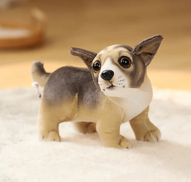 20cm Lifelike Pug Bulldog Plush Toy – Soft Standing Stuffed Animal Doll for Kids Birthday & Christmas Gifts