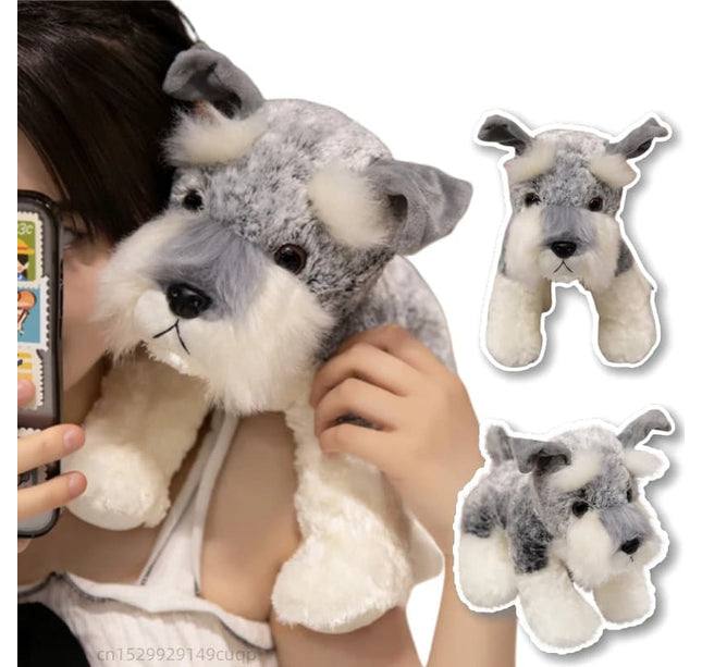 Kawaii Schnauzer Dog Plush Toy – Small Soft Stuffed Animal for Boys & Girls Birthday Gift or Photo Props
