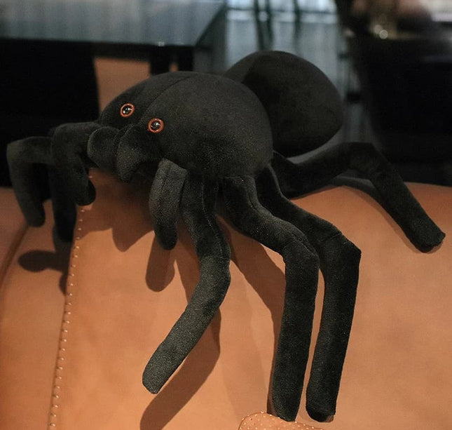 Giant Black Spider Plush – Super Soft Realistic Halloween Stuffed Animal for Creepy Cute Decor