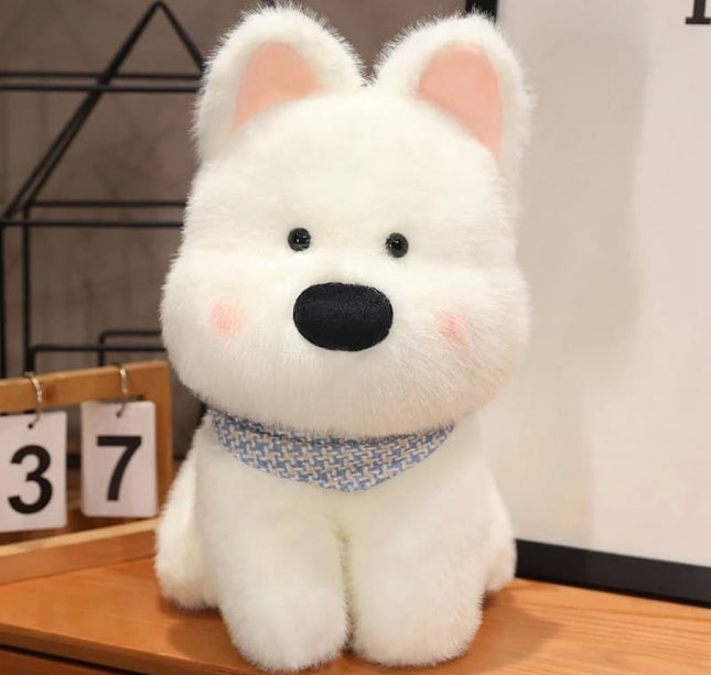 Westie Dog Plush Toy – 25/35/45cm Cute Stuffed White Terrier Pillow for Birthday or Christmas Gift