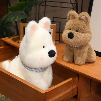 Westie Dog Plush Toy – 25/35/45cm Cute Stuffed White Terrier Pillow for Birthday or Christmas Gift