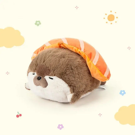 Sushi-Themed Plush Toy – Soft Stuffed Seal, Otter & Shrimp Doll Pillow for Kids & Gifts