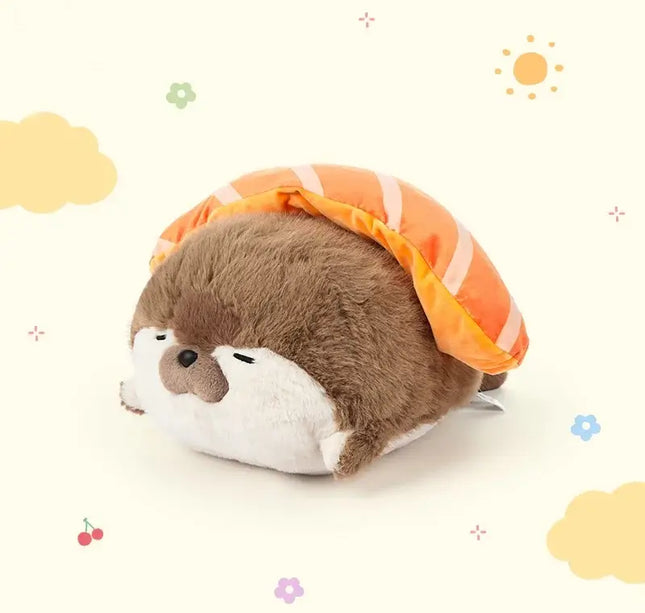 Sushi-Themed Plush Toy – Soft Stuffed Seal, Otter & Shrimp Doll Pillow for Kids & Gifts