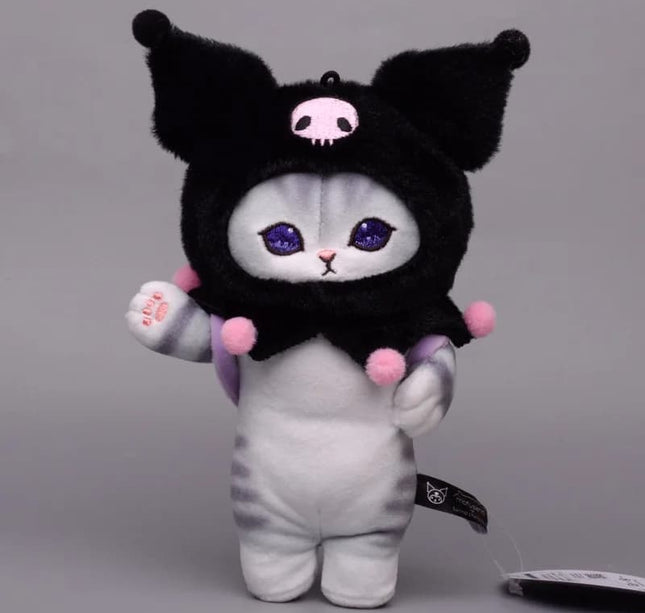Kawaii Sanrio Plush Keychain – Cute Shark Cat Kuromi, Melody & Cinnamoroll Backpack Pendant for Birthday Gift