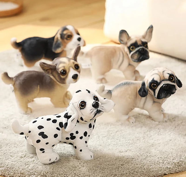 20cm Lifelike Pug Bulldog Plush Toy – Soft Standing Stuffed Animal Doll for Kids Birthday & Christmas Gifts