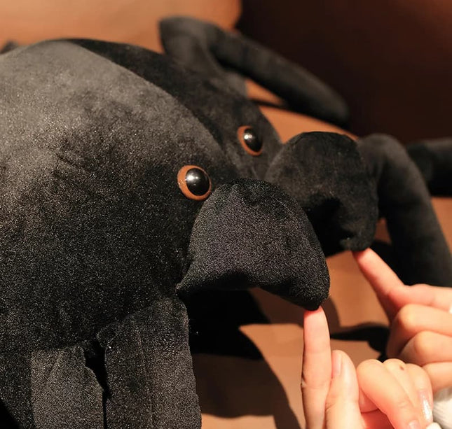Giant Black Spider Plush – Super Soft Realistic Halloween Stuffed Animal for Creepy Cute Decor