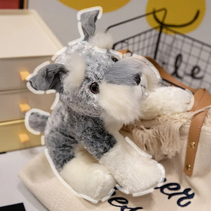 Kawaii Schnauzer Dog Plush Toy – Small Soft Stuffed Animal for Boys & Girls Birthday Gift or Photo Props