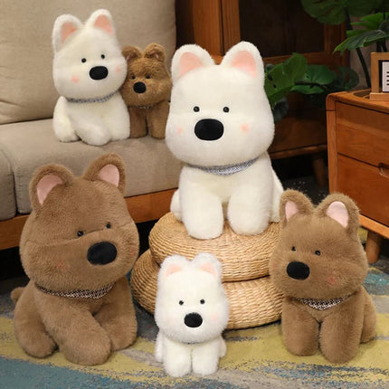 Westie Dog Plush Toy – 25/35/45cm Cute Stuffed White Terrier Pillow for Birthday or Christmas Gift