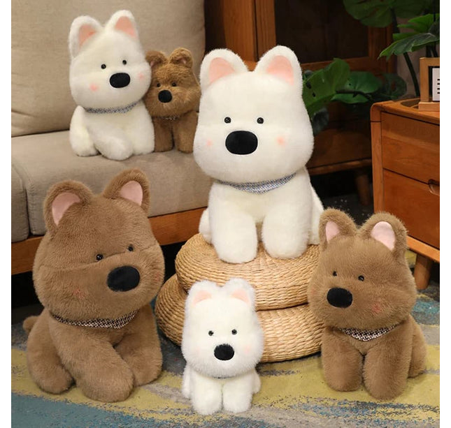 Westie Dog Plush Toy – 25/35/45cm Cute Stuffed White Terrier Pillow for Birthday or Christmas Gift