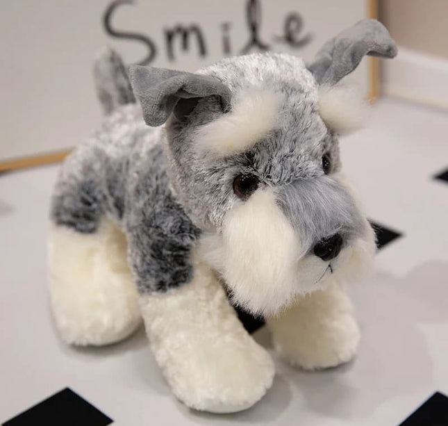Kawaii Schnauzer Dog Plush Toy – Small Soft Stuffed Animal for Boys & Girls Birthday Gift or Photo Props