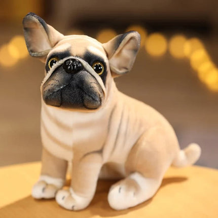 20cm Lifelike Pug Bulldog Plush Toy – Soft Standing Stuffed Animal Doll for Kids Birthday & Christmas Gifts