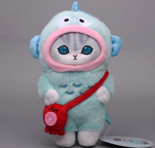 Kawaii Sanrio Plush Keychain – Cute Shark Cat Kuromi, Melody & Cinnamoroll Backpack Pendant for Birthday Gift