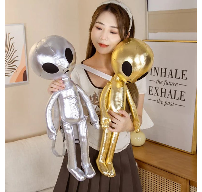 60cm Alien Plush Backpack – PU Soft ET Stuffed Toy & Creative Gift for Kids