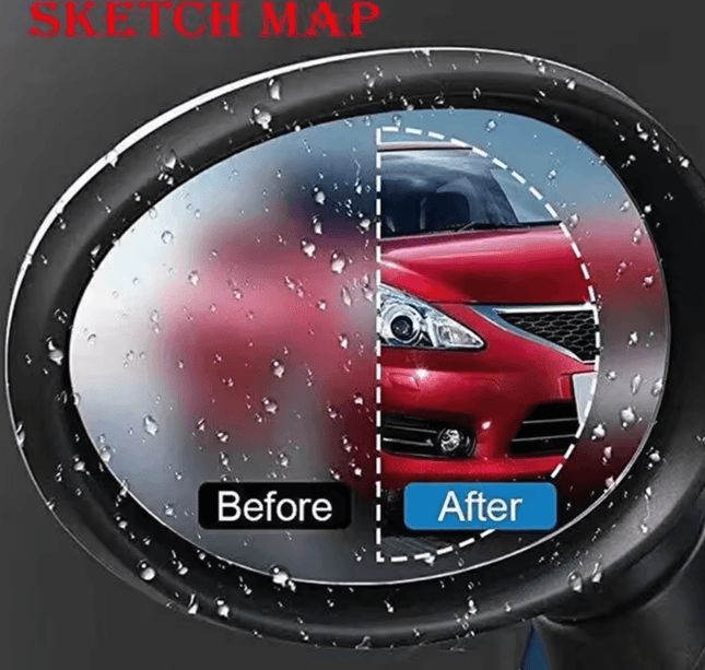 2PCS Car Sticker Rainproof Film For Car Rearview Mirror Car Rearview Mirror Rain Film Clear
