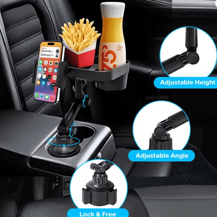 Universal Car Cup Phone Holder Tray 360 Degree Rotation Table Slot Food Organized Adjustable Drink Accesories For Car Interior