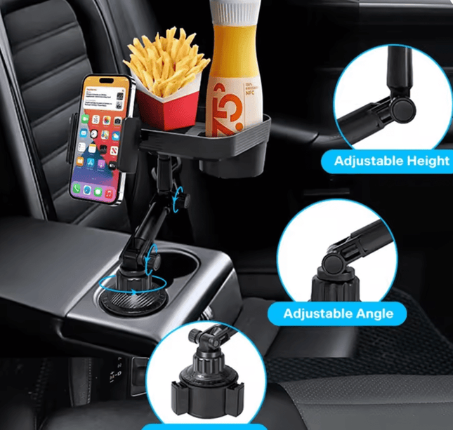 Universal Car Cup Phone Holder Tray 360 Degree Rotation Table Slot Food Organized Adjustable Drink Accesories For Car Interior