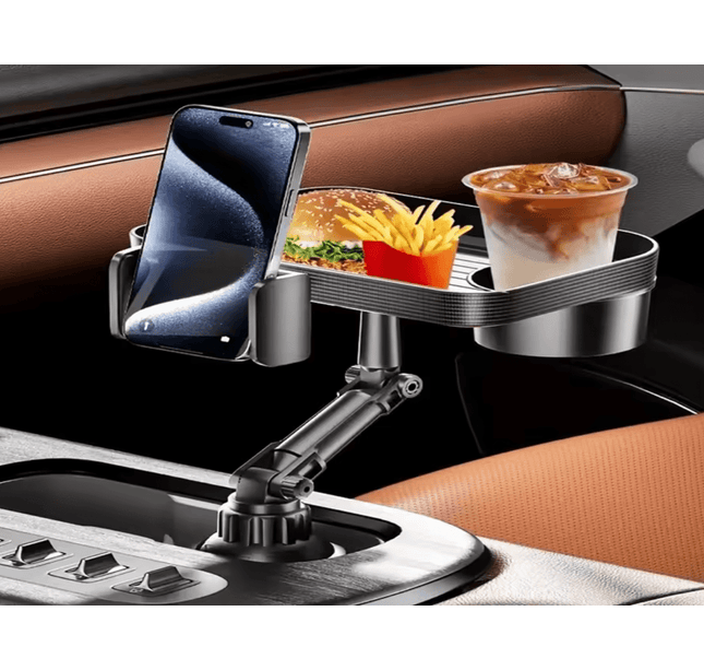 Universal Car Cup Phone Holder Tray 360 Degree Rotation Table Slot Food Organized Adjustable Drink Accesories For Car Interior